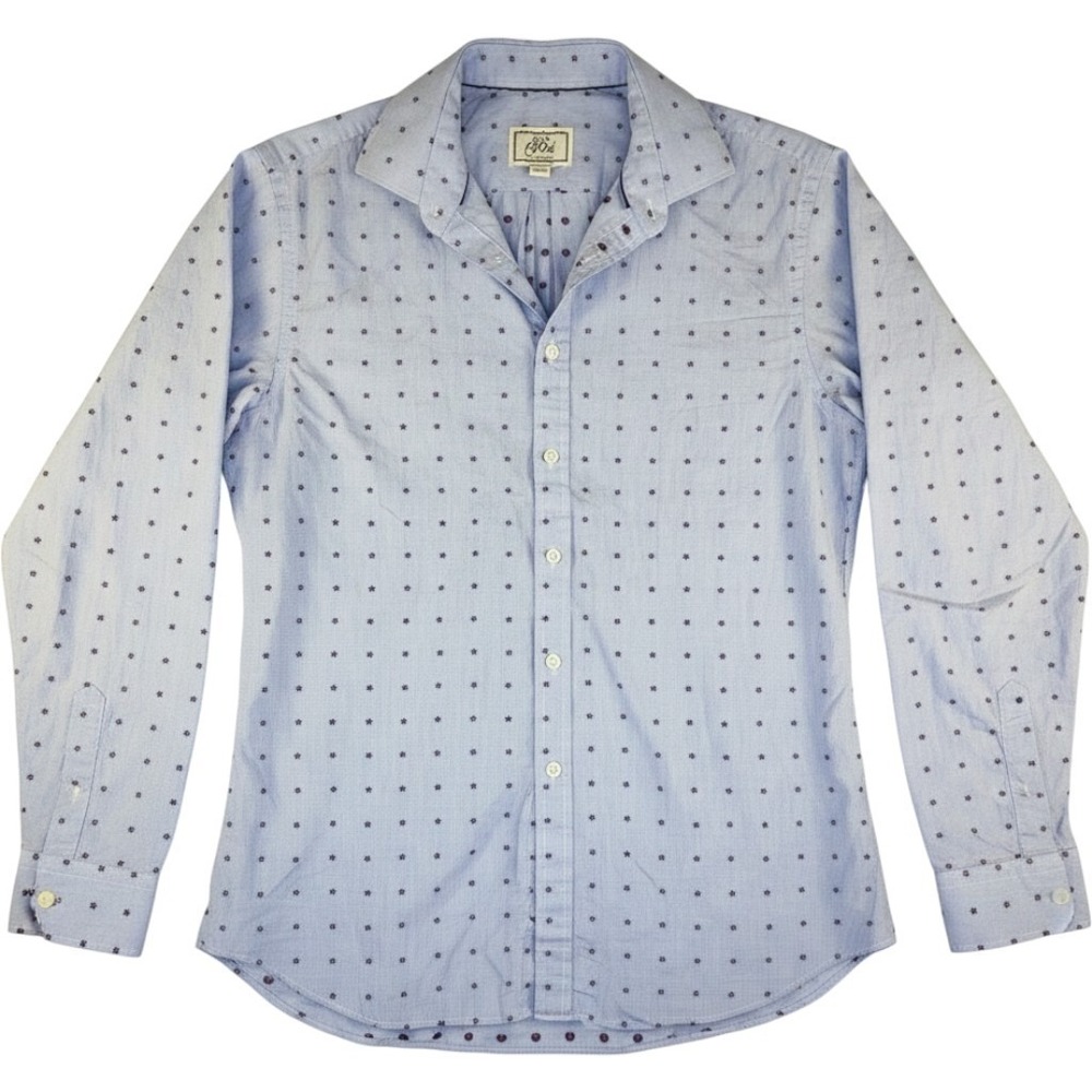 J.S.A. Bank 1905 Button Down Shirt Mens L Blue Geometric Print  Cotton